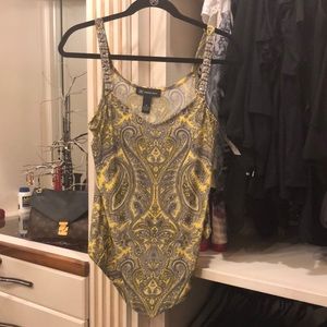 INC yellow tank with rhinestones on the straps.